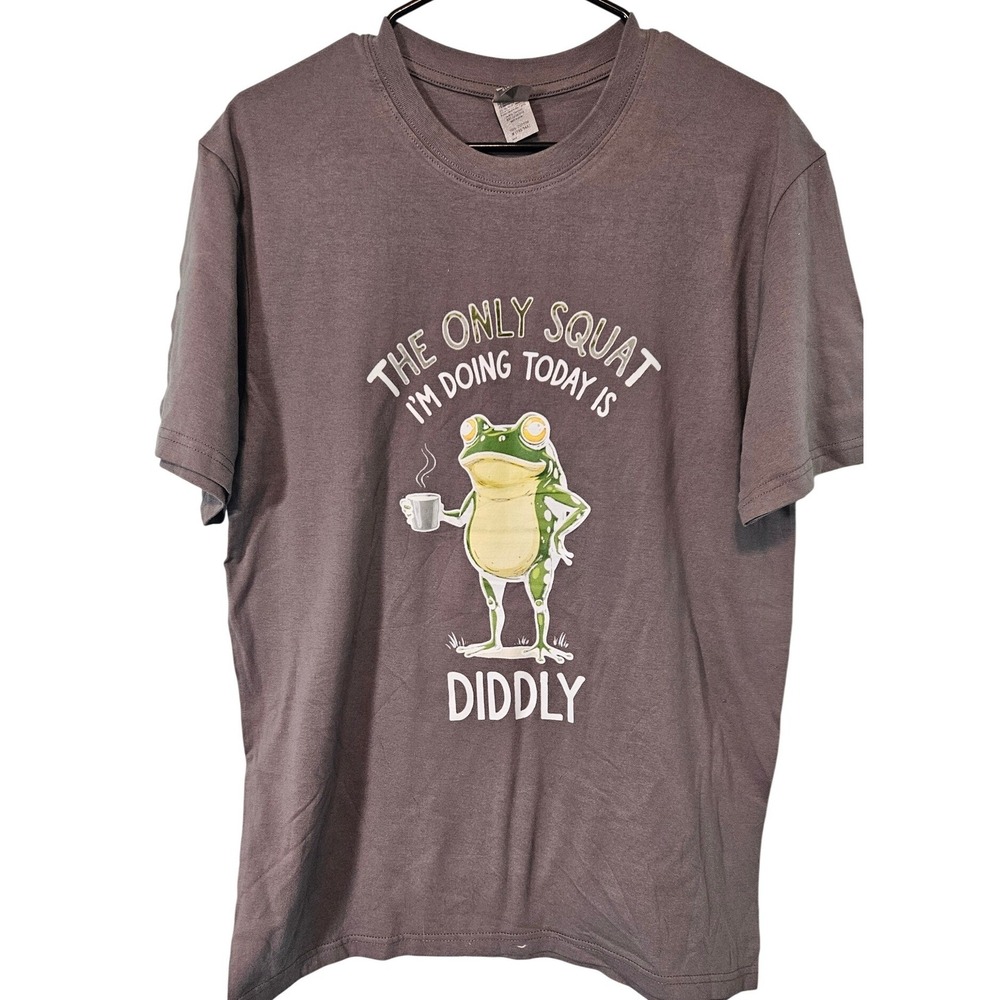 Digiprint Apparel Gray Frog Diddly Squat Funny Graphic Tee Premium Cotton M
